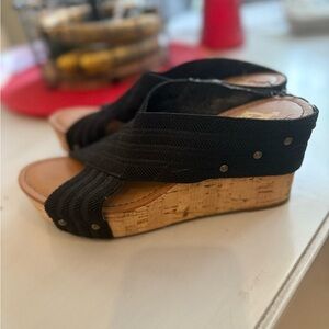 Black Wedge Sandals